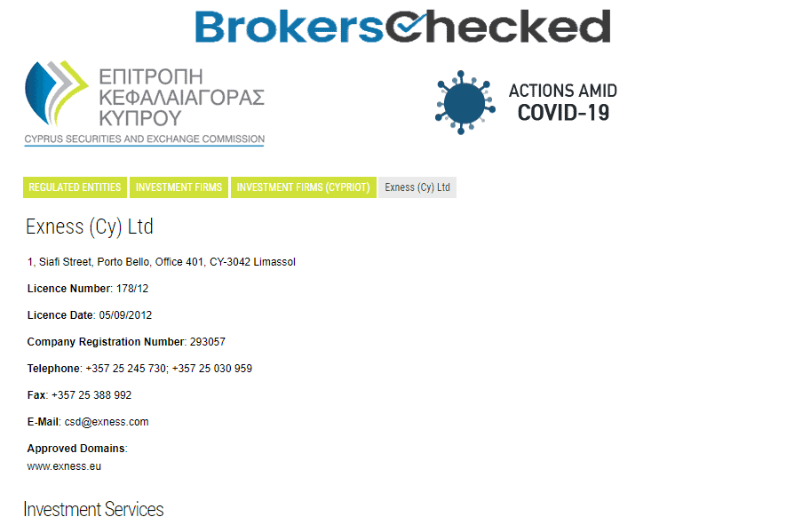 Exness Review - Register in CySEC